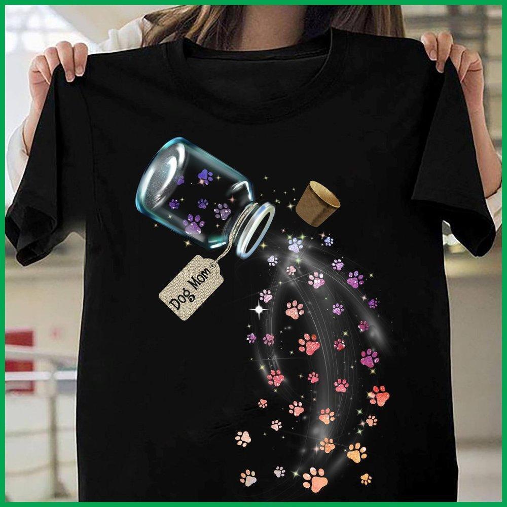 Glass Bottle Dog Mom Paws Unisex Shirt